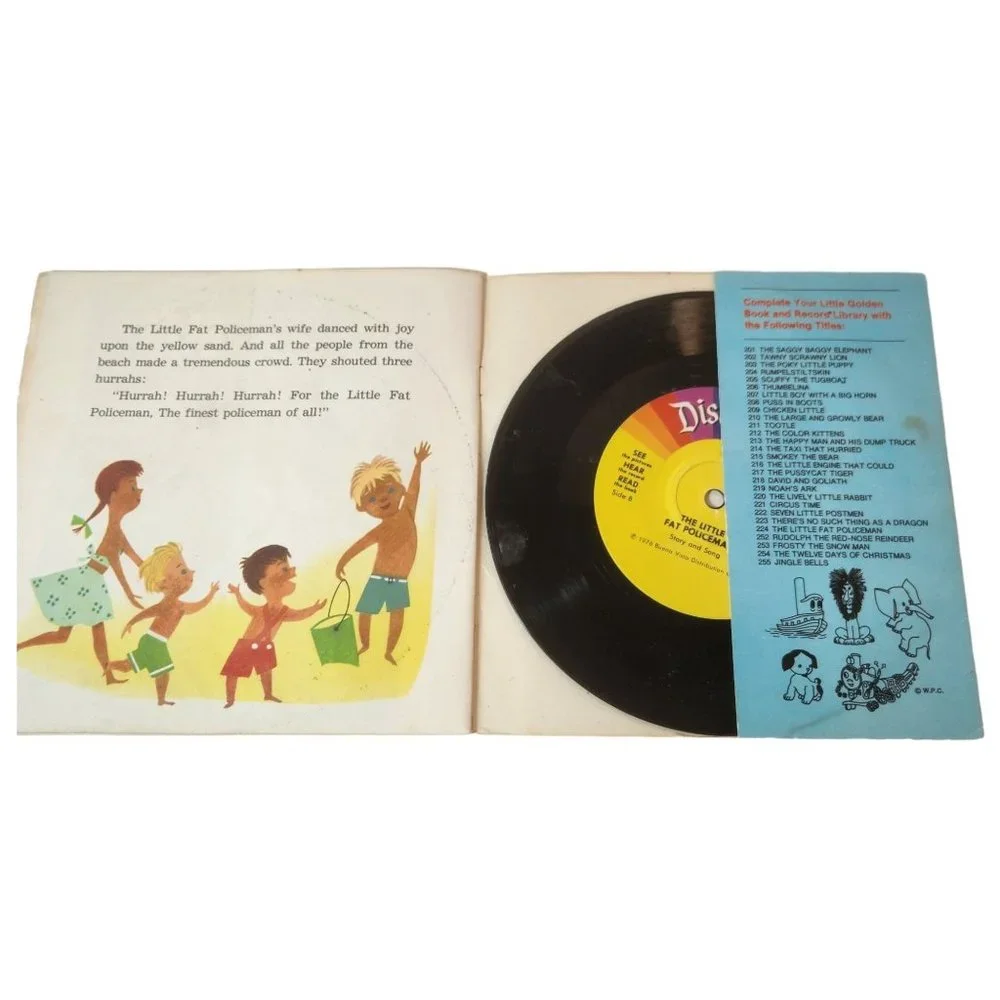 Vintage 1950s The Little Fat Policeman A Little Golden Book & 33 1/3 Record #224